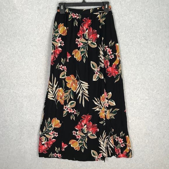 Patrons of Peace Skirt Women XS Floral Maxi Slit Flowy Resort Vacation Coconut‎ - Picture 1 of 12